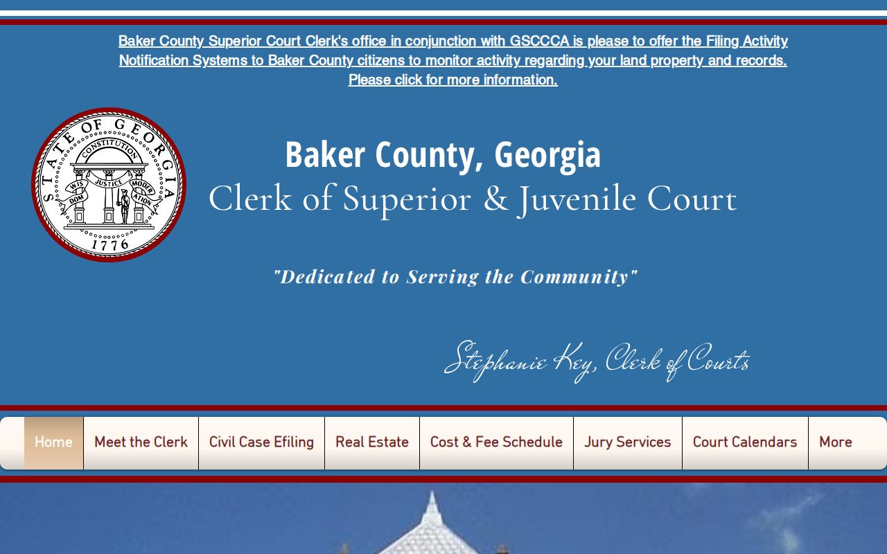Baker County Clerk of Superior and Juvenile Court official home page
